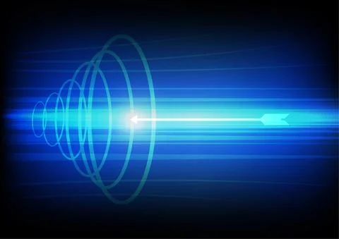 Vector : Abstract arrow and archery target on blue background Stock Illustration