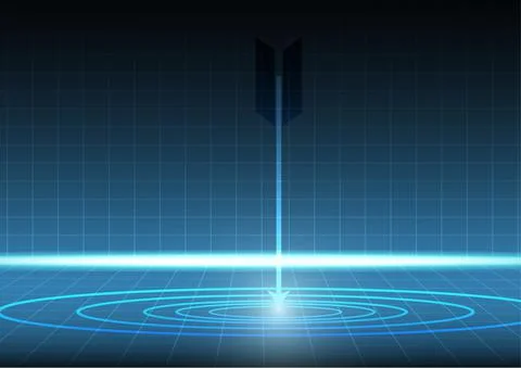 Vector : Abstract arrow and archery target on blue grid background Stock Illustration