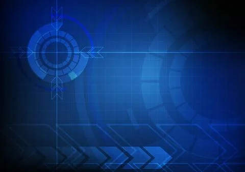 Vector : Abstract arrow and circle technology background Stock Illustration