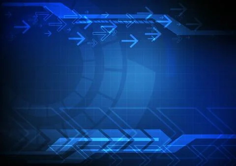 Vector : Abstract arrow and circle technology background Stock Illustration