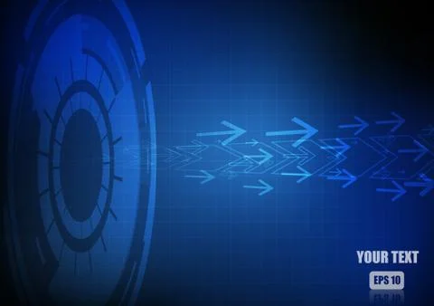 Vector : Abstract arrows and circle technology background Stock Illustration
