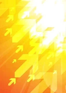 Vector : Abstract arrows on yellow and orange background Stock Illustration