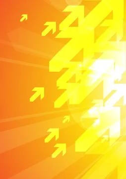 Vector : Abstract arrows on yellow and orange background Stock Illustration