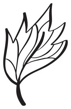 Vector Abstract autumn Leaf line Icon. Vintage Minimal Style Illustration for Stock Illustration