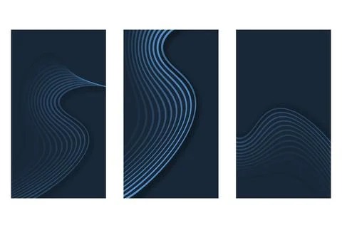 Vector abstract backdrop. Volumetric curving lines, waves of aqua color on a Stock Illustration