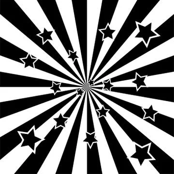 Vector abstract background of black and white star burst Stock Illustration