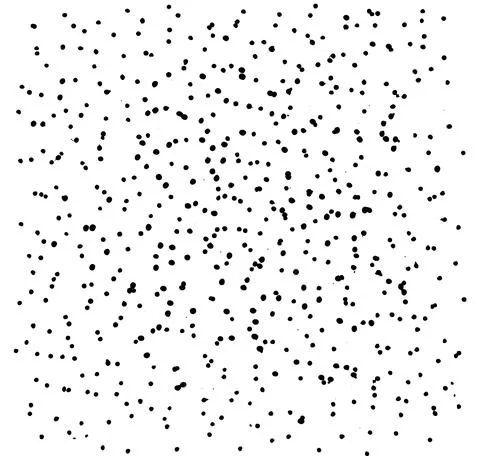 Vector abstract background of black dots randomly scattered on a white Illustrazione stock