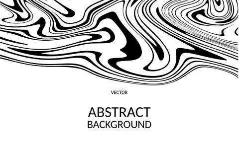 Vector abstract background black stripes zebra print effect on white . Fluid art Stock Illustration