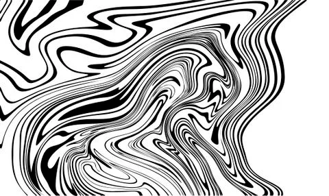 Vector abstract background black stripes zebra print effect on white . Fluid art Stock Illustration