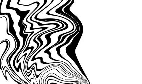 Vector abstract background black stripes zebra print effect on white . Fluid art Stock Illustration