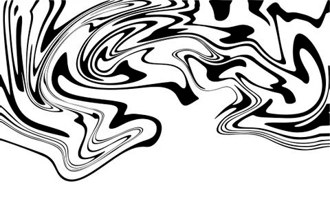 Vector abstract background black stripes zebra print effect on white. Fluid art Stock Illustration