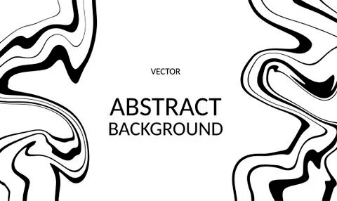 Vector abstract background black stripes zebra print effect on white . Fluid art Stock Illustration