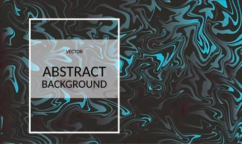 Vector abstract background blue stripes in fluid design style on a black Stock Illustration