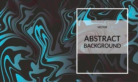 Vector abstract background blue stripes in fluid design style on a black Stock Illustration