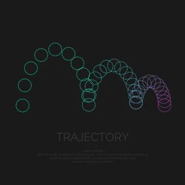 Vector abstract background with circles, particle and the trajectory. Stock Illustration
