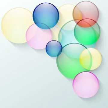 Vector abstract background with color glass circles Stock Illustration