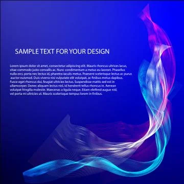 Vector Abstract background with color waves on blue Illustrazione stock