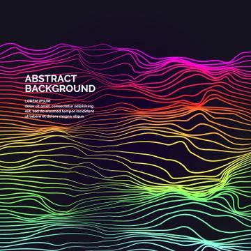 Vector abstract background with a colored dynamic waves, line. Stock Illustration