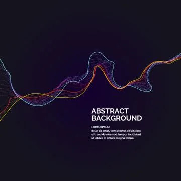 Vector abstract background with a colored dynamic waves, line and particles Stock Illustration