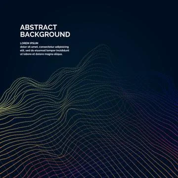Vector abstract background with a colored dynamic grid, line and particles Stock Illustration