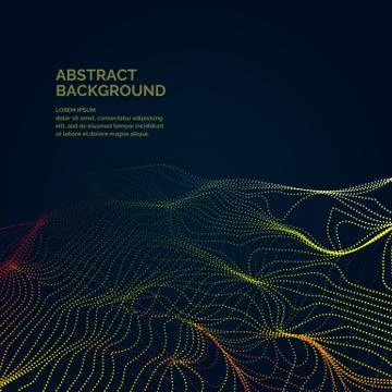 Vector abstract background with a colored dynamic grid, line and particles Stock Illustration