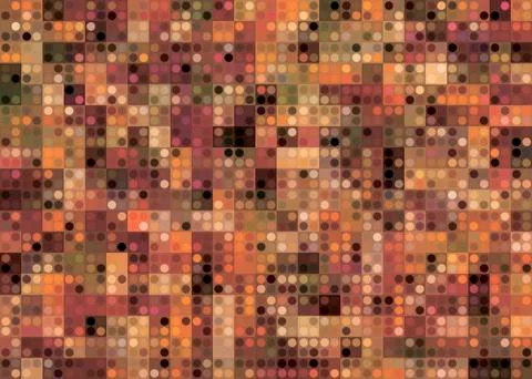 Vector abstract background with colorful circles and squares in a bokeh Stock Illustration