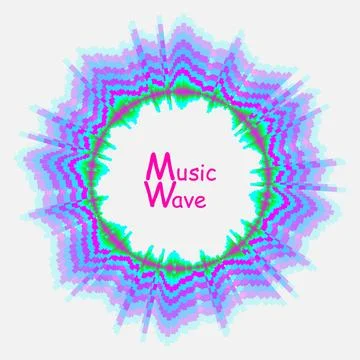 Vector abstract background with dynamic round music waves. Sound wave colorful Stock Illustration