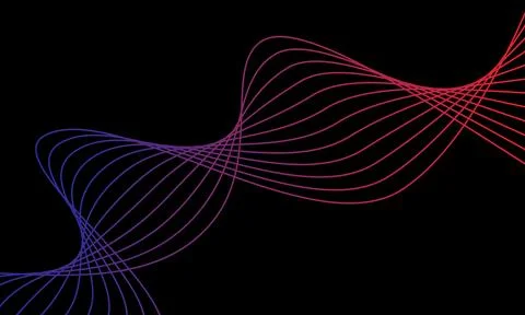 Vector abstract background. Dynamic wave flow of bright colored lines on a .. Stock Illustration