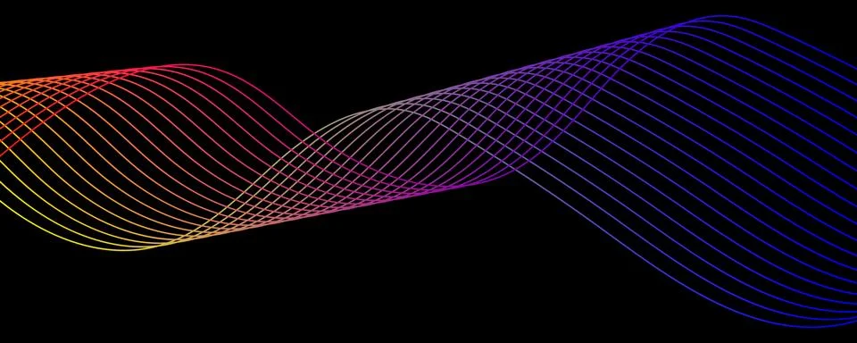 Vector abstract background. Dynamic wave flow of bright colored lines on a .. Stock Illustration
