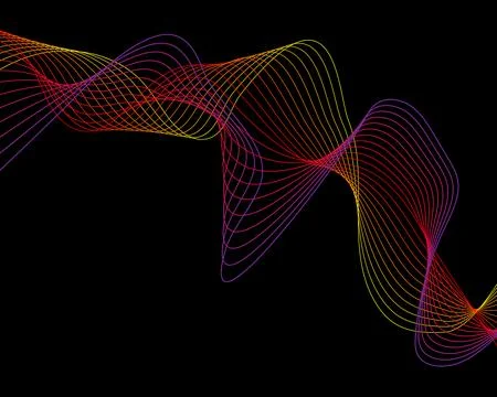 Vector abstract background. Dynamic wave flow of bright colored lines on a .. Stock Illustration