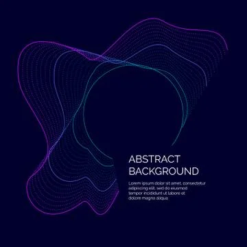 Vector abstract background with a dynamic waves and particles Stock Illustration