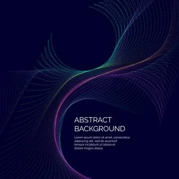 Vector abstract background with a dynamic waves and particles Stock Illustration