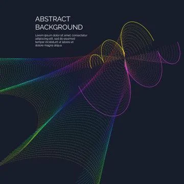 Vector abstract background with a dynamic waves and particles Stock Illustration