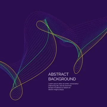 Vector abstract background with a dynamic waves and particles Stock Illustration
