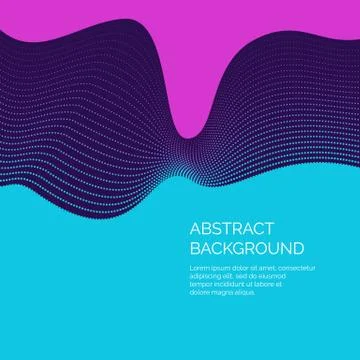 Vector abstract background with a dynamic waves and particles Stock Illustration