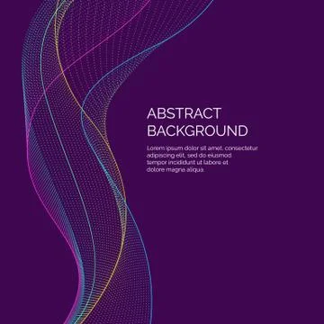 Vector abstract background with a dynamic waves and particles Stock Illustration