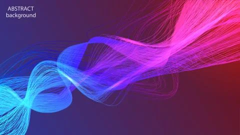 Vector abstract background in the form of glowing colored wavy lines. EPS 10. Stock Illustration