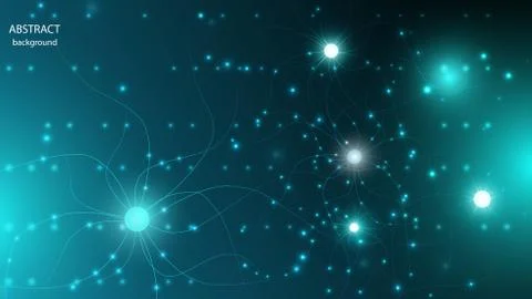 Vector abstract background in the form of glowing nerve cells and fibers. EPS Stock Illustration