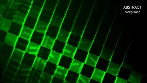 Vector abstract background in the form of green glowing squares. EPS 10. Stock Illustration
