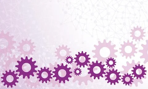 Vector abstract background with gears and molecules Stock Illustration