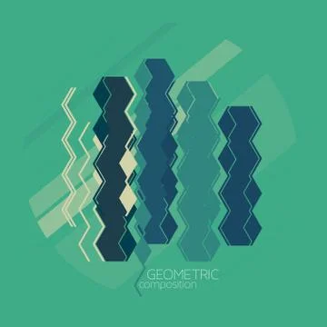 Vector abstract background with geometric composition, text Stock Illustration