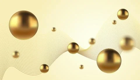 Vector abstract background with golden metallic balls. Trendy vector backgr.. Stock-Illustration