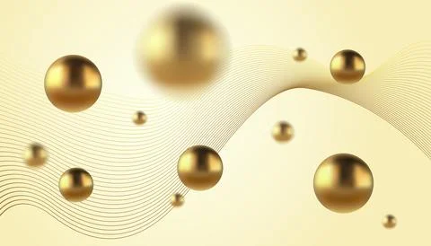 Vector abstract background with golden metallic balls. Trendy vector backgr.. Stock Illustration