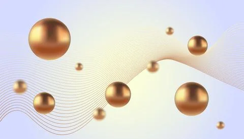 Vector abstract background with golden metallic balls. Trendy vector backgr.. Stock Illustration