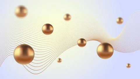 Vector abstract background with golden metallic balls. Trendy vector backgr.. Stock Illustration