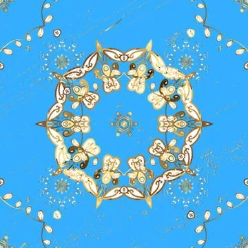 Vector abstract background with golden repeating elements on a brown, white and イラスト素材