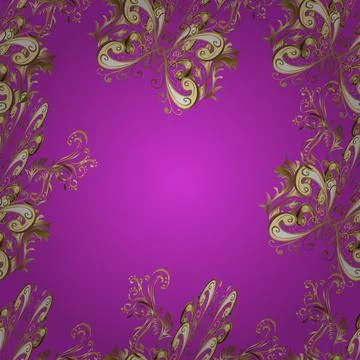 Vector abstract background with golden repeating elements on a yellow, beige and Stock Illustration