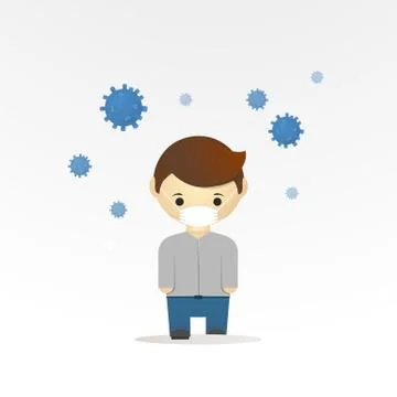 Vector abstract background image of a virus molecule. Stock Illustration