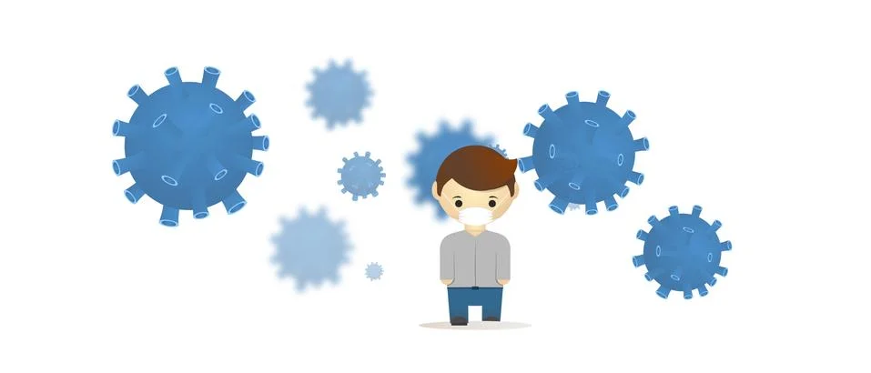 Vector abstract background image of a virus molecule. Stock Illustration