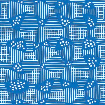 Vector Abstract background with intersecting stripes and spots, two colors Stock Illustration